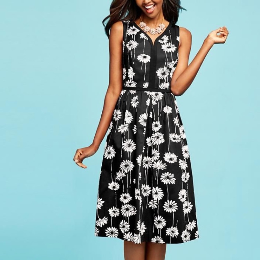 Talbots Black Daisy Dress